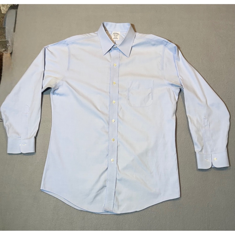 Brooks Brothers Regent Dress Shirt 15.5 32 Light Blue Non-Iron Supima Cotton